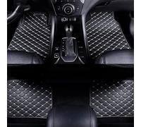 POIBNZ Coche Alfombrillas para Maserati Ghibli 2014-2024 LHD, Cuero Delanteras Traseras Coche Moqueta Protección, Antideslizantes Impermeable Medida Coche Alfombra,B Black+White