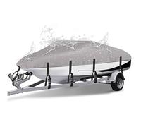 POIBNZ Funda para Barco para Alumacraft Classic 14 1950-2025, Cubierta de Tela Oxford Resistente al Desgarro, Protección Completa Exterior Copertura protettiva per motoscafo,A Grey