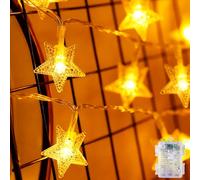 POIFL Luces de hadas a batería, 6M 40 LED luces de hadas de estrella, 8 modos luces de hadas navideñas, Luces de estrellas impermeables para habitación, fiesta, jardín, boda, Halloween, Navidad