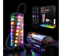 POILOVES Palo LED Poi, 241 modos de luz, recargable por USB, palo mágico brillante con colores personalizables, efecto visual profundo para Flow Arts, festivales rave y actuaciones