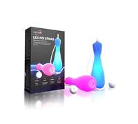 POILOVES Varillas LED Poi - 241 modos y sincronización de música, barras de luz RGB con más de 10.000 colores ajustables - Varillas de espectáculo de luz recargable USB para malabares, danza, fiestas