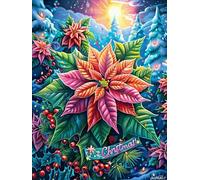 Poinsetia en Entorno mágico Puzzle 300 Piezas Cartón Resistente Paisaje de Cuento de Hadas en Caricatura Rompecabezas Familiar para Toda La Familia Juguete Educativo 3D Maquetas Construir 300 PCS