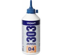 Point 303 - Pegamento para madera D4 extra fuerte y resistente al agua, adhesivo para madera a base de poliuretano para todo tipo de madera, pegamento de poliuretano para interiores y exteriores, 750