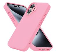 POINT&GO antishock Funda iPhone 16 Rosa, Silicona Líquida Premium Soft Touch, Antihuellas y Antideslizante, con Bordes Reforzados para Protección 360°, Ultrafina y Elegante
