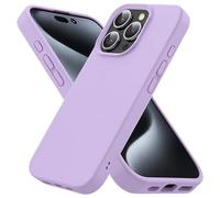 POINT&GO Funda con Logo para iPhone de Silicona Color tecnologia SoftArmor, Ultra Resistente, Antideslizante (Morado Claro, iPhone 15 Pro MAX)