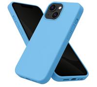 POINT&GO Funda con Logo para iPhone de Silicona Color tecnologia SoftArmor, Ultra Resistente, Antideslizante (Azul, iPhone 15)
