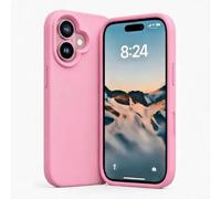 POINT&GO Funda con Logo para iPhone de Silicona Color tecnologia SoftArmor, Ultra Resistente, Antideslizante (Rosa, iPhone 17)