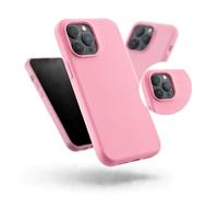 POINT&GO Funda iPhone 13 Pro Rosa Soft Touch Soft Armor, Carcasa iPhone 13 Pro Silicona Rosa Mate, Case Antigolpes Reforzado, Cover Protección Cámara, Funda Protectora Compatible Carga Inalámbrica