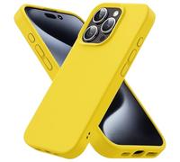 POINT&GO Funda iPhone 16 Pro Amarillo, Silicona Líquida Premium Soft Touch, Antihuellas y Antideslizante, con Bordes Reforzados para Protección 360°, Ultrafina y Elegante