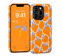 POINT&GO Funda iPhone 17 Estampada de Fresas Naranjas - Silicona Antigolpes Ultrafina con Protección 360° y Acabado Suave