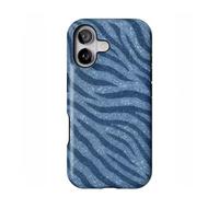 POINT&GO Funda iPhone 17 Estampado Cebra Azul, Carcasa Rígida Antigolpes, Diseño Animal Print Moderno, Estilo Elegante y Actual, Protección Completa, Ajuste Preciso, Funda Slim Resistente