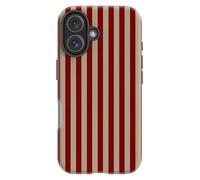 POINT&GO Funda iPhone 17 Rayas Verticales Rojo y Beige, Carcasa Rígida Antigolpes, Diseño Minimalista y Elegante, Protección Completa, Ajuste Preciso, Funda Slim Moderna y Resistente