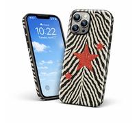 POINT&GO Funda para iPhone 13 Pro con Estampado de Cebra y Estrellas Rojas, Carcasa Protectora Ligera y Resistente, diseño Moderno y Llamativo, protección contra Golpes y arañazos Ajuste Tacto cómodo