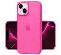 POINT&GO Funda para iPhone 14 Translucida Rosa Fucsia, Carcasa Premium con Logo Visible, TPU Tacto Suave Antideslizante, Protección Antigolpes, Ultrafina, Resistente a Arañazos