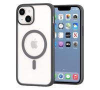 POINT&GO Funda para iPhone Color, Compatible MagSafe, Protección Militar, Resiste Amarillamiento, Tapa Trasera Resistente Arañazos, Funda Magnética, Transparente (Gris, iPhone 14 Pro MAX)