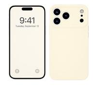 POINT&GO Funda Silicona iPhone 17 Pro Blanca Crema Antigolpes - Carcasa iPhone 17 Pro Ultra Delgada, Funda Protectora 360°, Antideslizante, Suave, Compatible Carga Inalámbrica