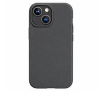 POINT&GO Funda Silicona TPU iPhone 14 Gris con Logo Grabado Láser - SoftArmor Antideslizante, Ultrafina y Anti-Huellas - Protección Cámara y Pantalla • Compatible con Carga Inalámbrica