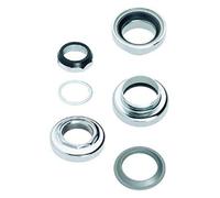 Point Steuersatz Reduzier-Steuersatz CARTRIDGE - 1 1/8"-1" - Damit passen 1"- in Oversize- - Kontermutter 1",24 Z - Sicherungsscheibe - Einstellkonus 1",24 Z - obere Schale 34mm - untere Schale 34mm - Crown Cone 26,4mm - Kugel 5/32"x26 (x2) - verchromt - Araña para bicicletas
