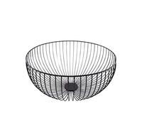 Point-Virgule Cesta de fruta de metal, fruteros de cocina modernos, negra, ø 30cm A13cm