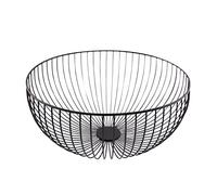 Point-Virgule Cesta de fruta de metal, fruteros de cocina modernos, negra ø 35cm A15cm