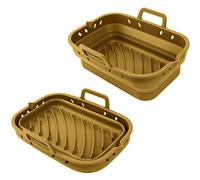 Point-Virgule Cesta de silicona Airfryer plegable, rectangular airfryer de silicona platino, perfecta para Airfryer Philips, Airfryer XXL, accesorios airfryer 20x10x9cm