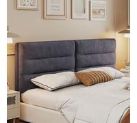 POINTANT Marco de cama King con cabecera ajustable, marco de cama tapizado de terciopelo, cabecero de cama resistente y duradero, cabecero moderno para dormitorio, color gris