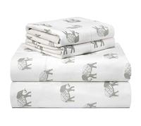 pointehaven Juego de sábanas de Franela 100% algodón con Tacto de Terciopelo de 180 g/m², tamaño King, diseño de Elefante, cálido y Acogedor, preencogidas, Bolsillos Profundos, elástico en Todo el