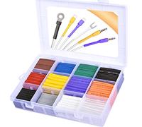 Pointool kit de tubo termoretractil, relación 2:1, 12 tamaños, surtido de tubos termorretráctiles para reparaciones de cables, soldadura, cableado automotriz, múltiples colores, 650 piezas