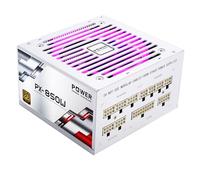 POINWER Fuente de alimentación de 850 W, Certificado 80 Plus Gold, Ventilador RGB silencioso, condensadores de 105 °C, Totalmente Modular, Fuente de alimentación de 850 W para PC de Juegos, Color