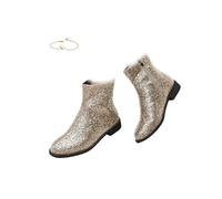 POIOZXD Botines elegantes con purpurina brillante para mujer con cremallera | Botines de tacón bajo con purpurina para mujer, punta redonda, lentejuelas, para fiesta, boda, club, discoteca