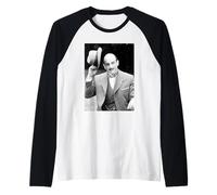 Poirot David Suchet Agatha Christie 1988 Camiseta Manga Raglan
