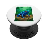 Poison Dart Frog toxina Mortal Selva Tropical cómic Azul PopSockets PopGrip Adhesivo