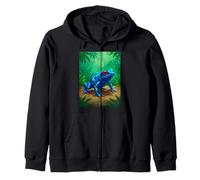 Poison Dart Frog toxina Mortal Selva Tropical cómic Azul Sudadera con Capucha