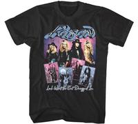 Poison Lwtcdi Band Montage Look What The Cat Dragged In Rock Unisex T-Shirt Black Mens Tops Casual Size S