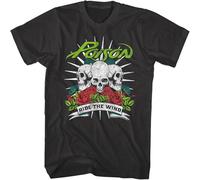 Poison Skulls Roses Men's T Shirt Ride The Wind Rock Band Black XL