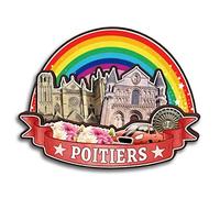 Poitiers Nouvelle-Aquitaine France - Imán para nevera, colección de madera, 3D, hecho a mano, para viajes, ciudad, recuerdos, decoración del hogar, regalo -1298