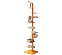 PoiToe Torre de Libros de Metal 9 Niveles Giratoria 360 Grados Estante Esquinero Ahorro de Espacio Estanteria Vertical de Pie para Salon y Oficina Casa Orange