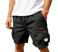 POIUIYQA Bermudas Cargo Hombre con Múltiples Bolsillos, Pantalones Cortos Outdoor Resistentes, Shorts de Trabajo Cómodos para Senderismo, Trekking, Viajes y Actividades al Aire Libre