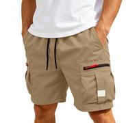 POIUIYQA Bermudas Cargo Hombre con Múltiples Bolsillos, Pantalones Cortos Outdoor Resistentes, Shorts de Trabajo Cómodos para Senderismo, Trekking, Viajes y Actividades al Aire Libre