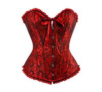 POIUIYQA Corset Top Mujer Push Up Bustier Corset Top para Mujeres Corsé Completo Corsé Cintura Corsé Lencería con Patrón Jacquard Diseño Hueso Gótico Vintage Corpiño Bustier