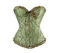 POIUIYQA Corset Top Mujer Push Up Bustier Corset Top para Mujeres Corsé Completo Corsé Cintura Corsé Lencería con Patrón Jacquard Diseño Hueso Gótico Vintage Corpiño Bustier