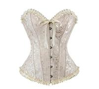 POIUIYQA Corset Top Mujer Push Up Bustier Corset Top para Mujeres Corsé Completo Corsé Cintura Corsé Lencería con Patrón Jacquard Diseño Hueso Gótico Vintage Corpiño Bustier