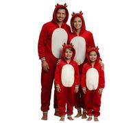 POIUIYQA Disfraz De Reno De Navidad para la Familia Disfraz De Cosplay De Mono Unisex Pijama De Una Pieza Mono De Cosplay De Ropa para Hogar para Mujeres para Hombre Navidad para Adultos