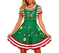 POIUIYQA Lencería Mujer Navidad Sexy Traje de Santa Claus con Falda y Hombros Descubiertos, Vestido Corto de Terciopelo con Gorro, Ideal para Fiesta y Regalo Navideño