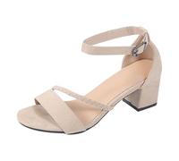 POIUIYQA Sandalias Mujer Tacón Alto, Sandalias De Mujer Grises Con Tiras Trenzadas, Zapatos Elegantes Para Fiesta Verano, Calzado Para Mujer