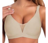 POIUIYQA Sujetador sin Aros Mujer Sujetadores Sujetadores sin Costuras Cuello V Push Up Bralette Básicos Sexy Bandolera Ajustable Comodos Sujetador Mujer Suaves Elástico Sujetador