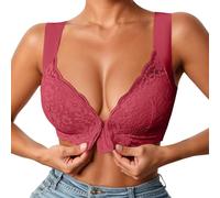 POIUIYQA Sujetadores Mujer Push Up Tallas Grandes Cómodo Encaje Sexy Sujetador Delantero Abierto Bralette sin anillo de acero Chica Dama Chaleco Yoga Fitness Top Mujeres