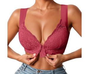 POIUIYQA Sujetadores Mujer Push Up Tallas Grandes Cómodo Encaje Sexy Sujetador Delantero Abierto Bralette sin anillo de acero Chica Dama Chaleco Yoga Fitness Top Mujeres