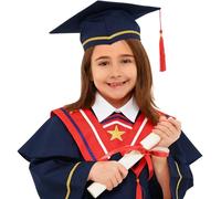 POIUIYQA Toga y Birrete Graduación Infantil 2026 Para Niños Niñas Conjunto Escolar Académico Unisex Con Chal y Borla Traje Preescolar Guardería Fiesta Fin de Curso Fotografía Ceremonia