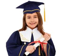 POIUIYQA Toga y Birrete Graduación Infantil 2026 Para Niños Niñas Conjunto Escolar Académico Unisex Con Chal y Borla Traje Preescolar Guardería Fiesta Fin de Curso Fotografía Ceremonia